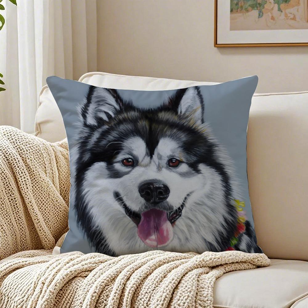 CUTE AAlaskan Malamutes Cushion Cover Pillowcase Antidustmite living Room Sofa Decor Cushion Room