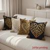 2D Gilded Heart Pattern Decorative Cushion Covers Pattern Cushion Cover Suitable For Sofa Bedroom Car Pillow Cover