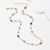 Colorful Glass Necklace Women Metal Collarbone Chain Party Jewelry Fashion Body Jewelry Metal Texture for Any Occasion