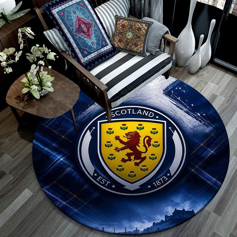Scotland National Football Team,Round Area Rug,Carpet Rug for Living Room Bedroom Sofa Playroom Decor,Non-slip Floor Mat