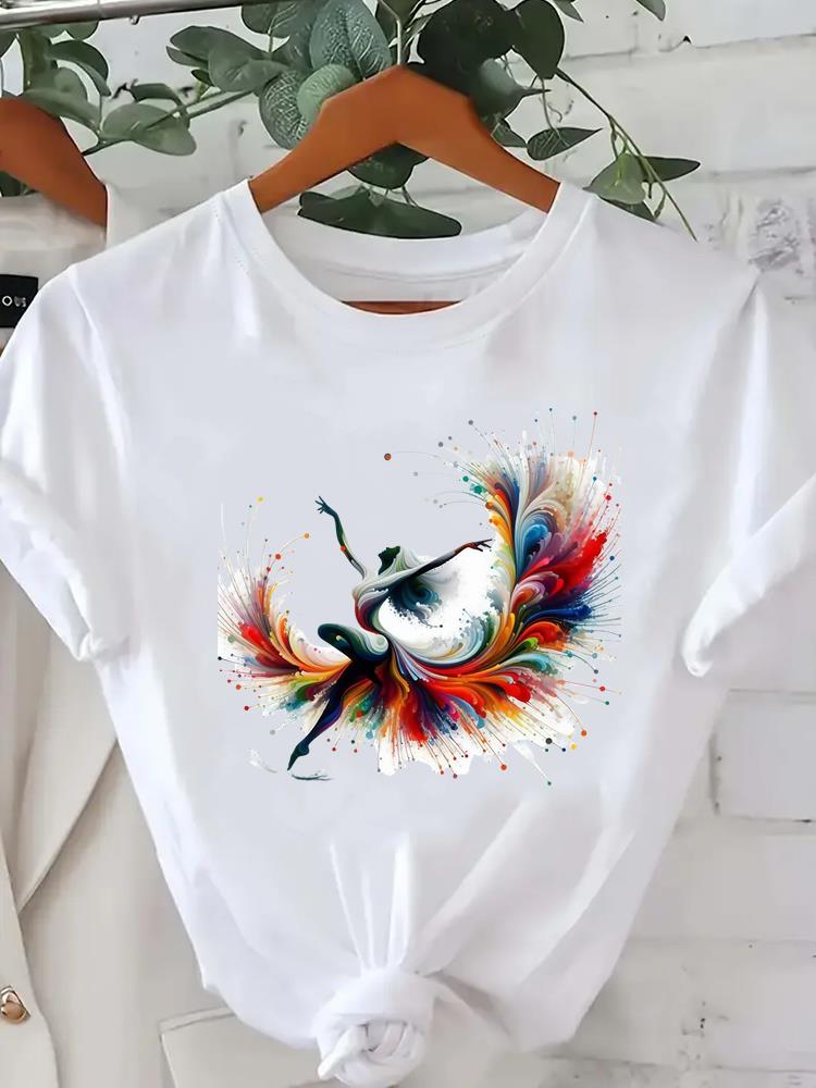 (Asian Size) trend butterfly cute Women Printed Lady Casual Short Sleeve T Tee Top Clothing Shirt Fashion Female Graphic T-shirts