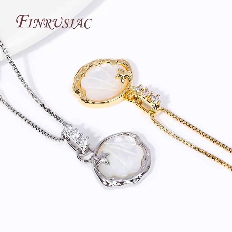 Fashion 18K Gold Plated Inlay Zircon Shell With Star Pendants For Necklace Making,Natural Shell Charms DIY Handmade Jewelry