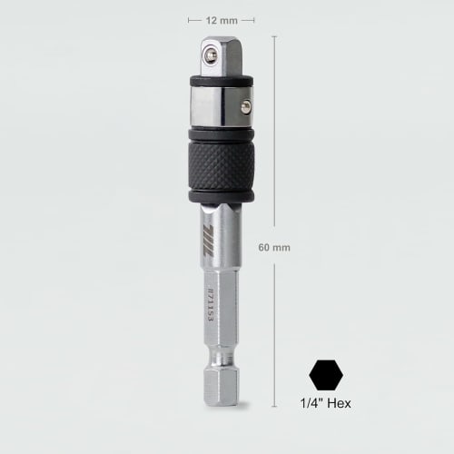 711L 2-in-1 Hex Adapter - Replace Square Sockets with Hex Bits with a Flick of Your Finger - 2 Pieces