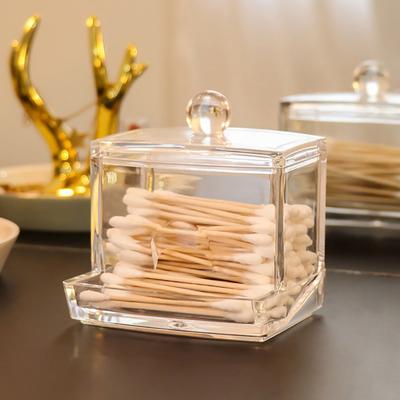 Acrylic Cotton Swabs Storage Holder Box Portable Transparent Makeup Cotton Pad