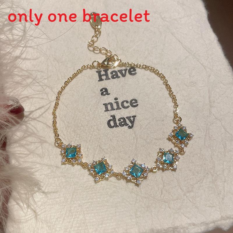 Boho Floral Rhinestone Hand Wrap Jewelry For Women Gift For Female Friends Gold Blue