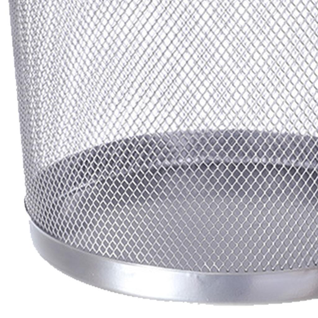 Mesh Iron Trash Can Open Top Large Capacity Well Ventilated Round Waste Basket Bin for Home Office
