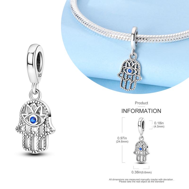 Copper Blue Eyes And Palm Charms Crucifixion Beads Women Girlfriends Jewelry Gift