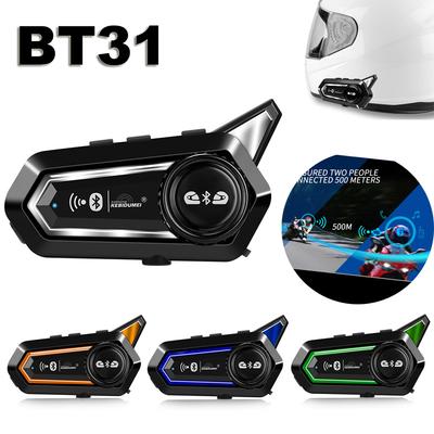 2 In1 Mic Motorcycle Bluetooth Helmet Headset Intercom 1000mAh Moto 500m Interphone Wireless Waterproof Handsfree Call Earphone