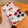 Bowknots Cherry Pattern Case For iPhone 17 Pro Max Coque iPhone 16 15 14 13 Pro Max 11 Shockproof Clear Soft Silicone Cover