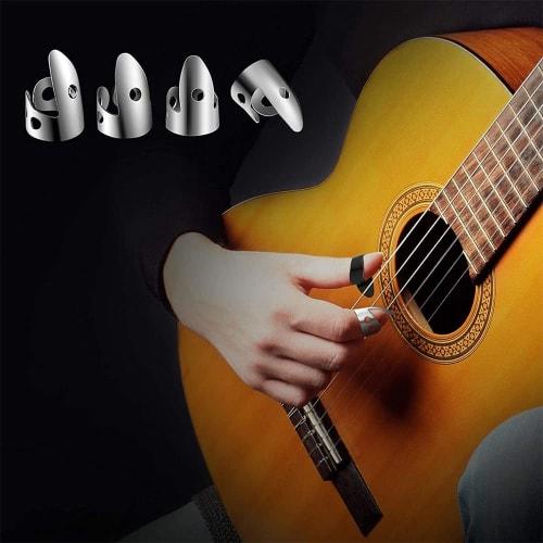 6-Piece Adjustable Finger Thumb Pick Set, Banjo Finger Pick Set, Guitar and Bass Accessories for Musical Instruments