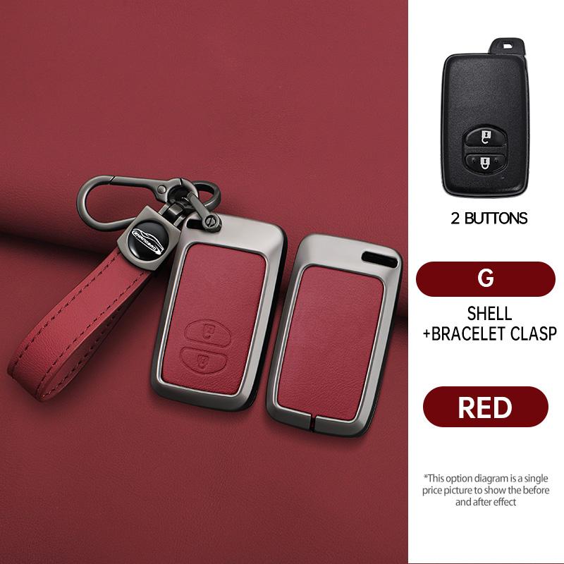 Zinc Alloy Leather Car Key Case Shell Cover for Toyota Prius 30 Alpha Aqua Land Cruiser Auris for Lexus LC 200 2012 - 2014 Parts