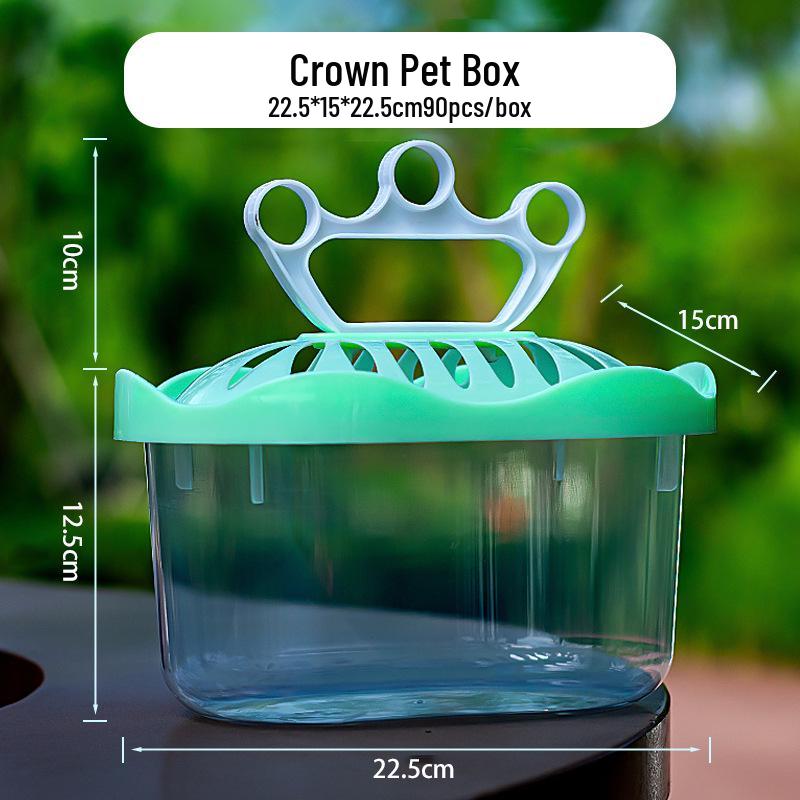 Transparent Multi-Size Handheld Pet Breeding Box and Tank for Turtles, Goldfish, and Hamsters