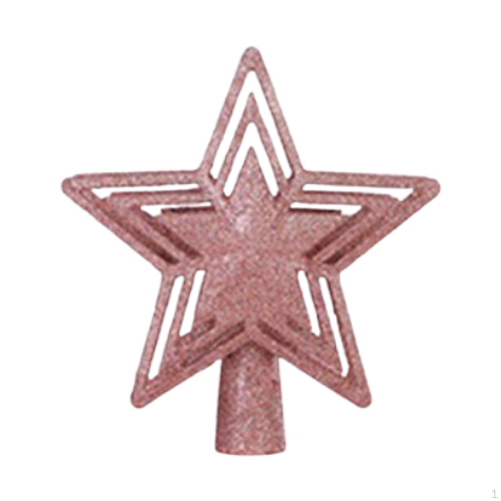 

Christmas Tree Lighted Topper Decoration, US Plug, Ideal Gift Hollowed Star рожевий колір золота