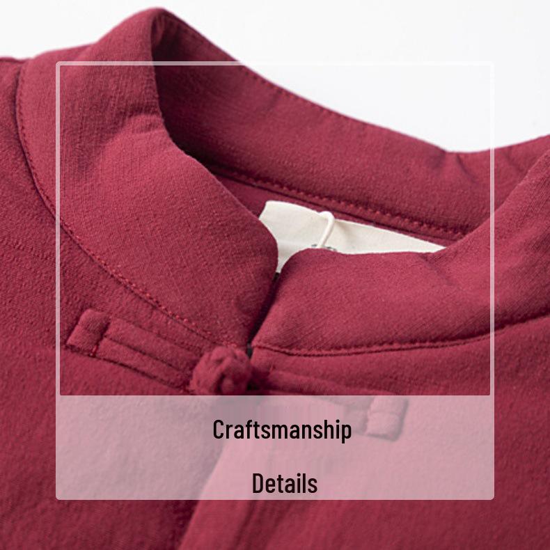 Unisex Chinese Style Quilted Tang Jacket - Winter Cotton-Padded with Stand Collar, Turned-Up Sleeves, and Frog Buttons