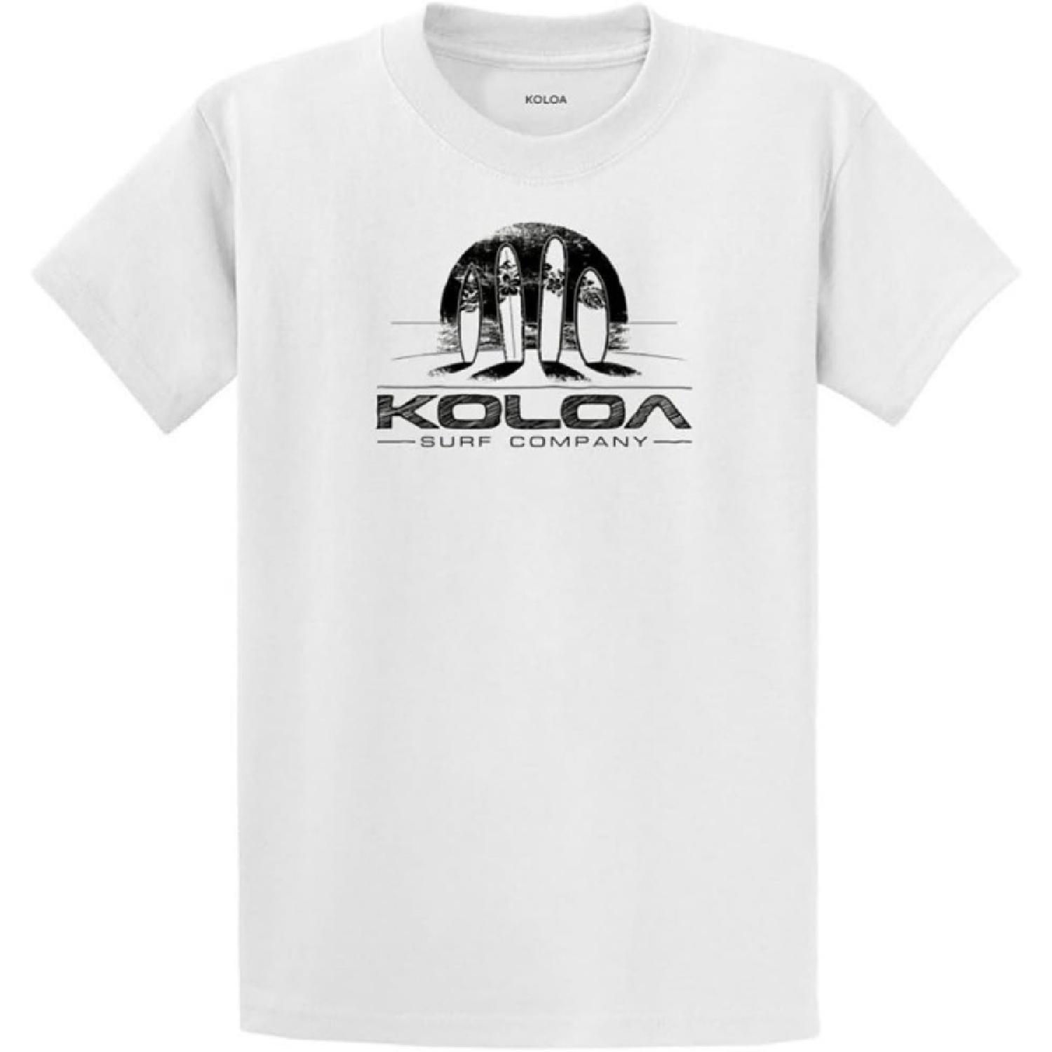 Koloa Surf Circle Rainbow Heavyweight Cotton Tee s in Regular, Big and Tall XXXXXL белый