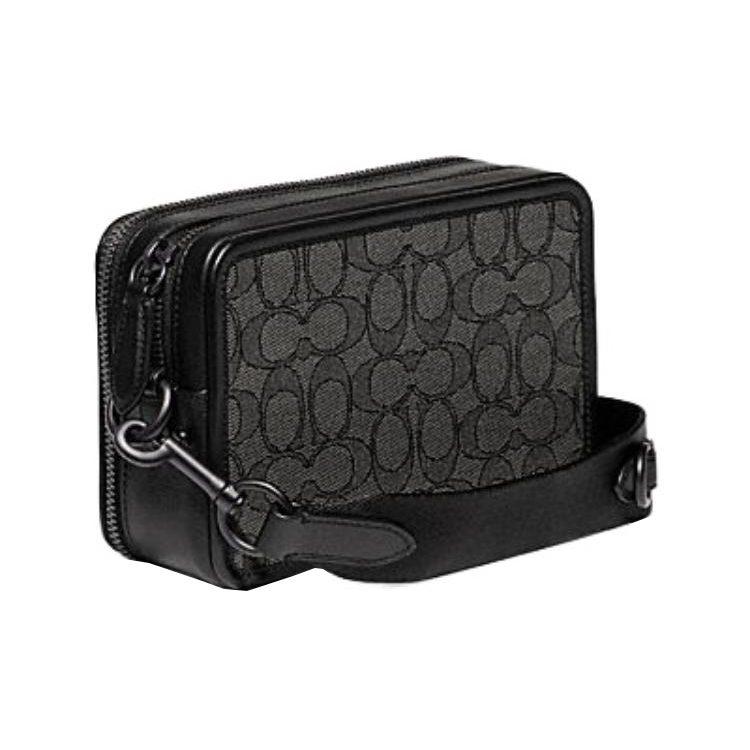Coach Charter Fabric With Cow Leather Crossbody Bag, Shoulder Bag Small Men's Black CC069-MI5