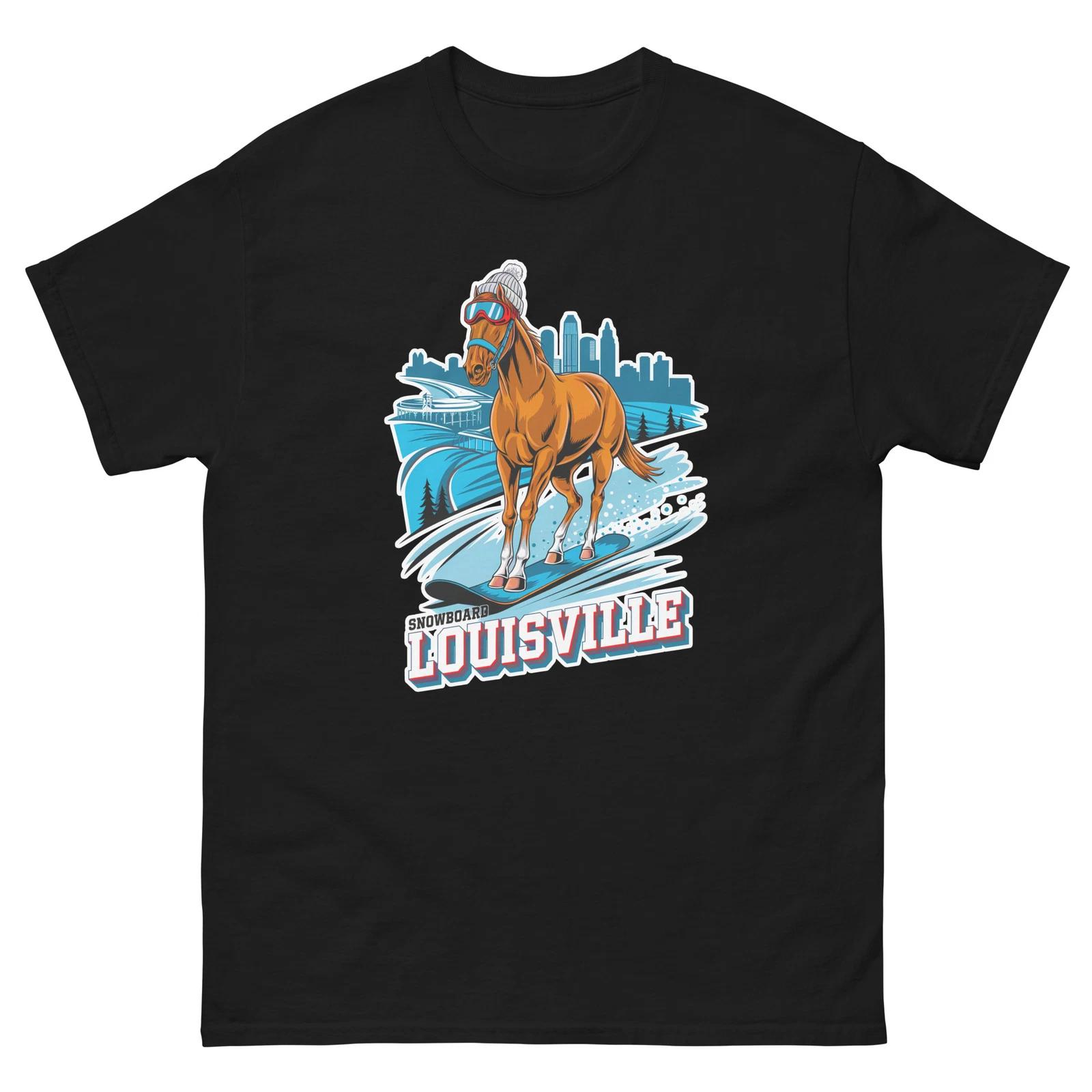 Snowboard Louisville Horse USA Snowboarding Animal T-Shirt S