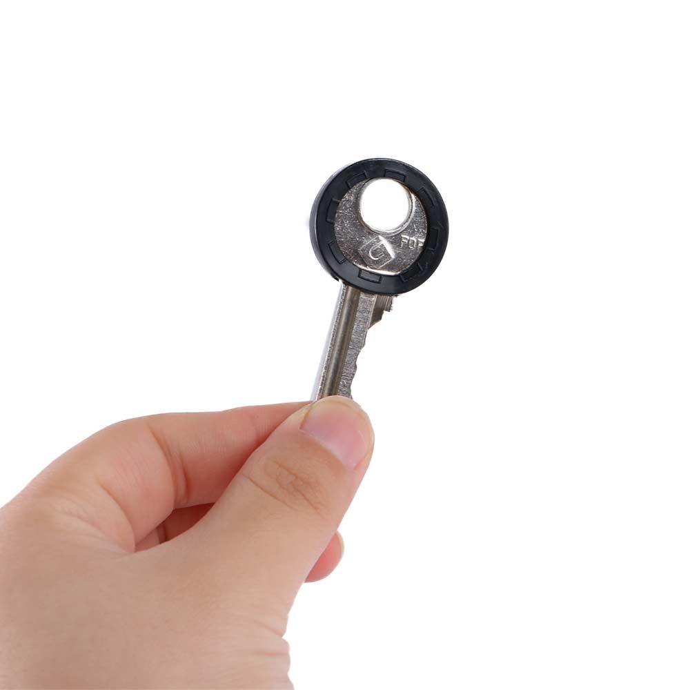 8pcs Soft Hollow Mixed Color Round Home Keys Cap Silicone Key Covers Keyring
