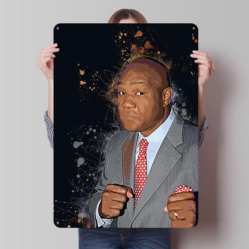 George Foreman Boxer Metal Posters Custom Vintage Metal Signs Wall Art Tin Plaque for Man Cave Bar Accessories Home Decoration