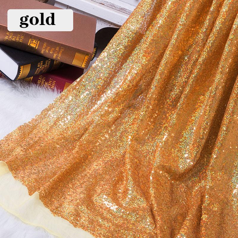 

New 1 Piece Width 1.3m Sequin Fabric Sparkly Rose Gold Silver Glitter Fabric for Clothes Stage Party Wedding DIV Decoration 130x50cm золотой