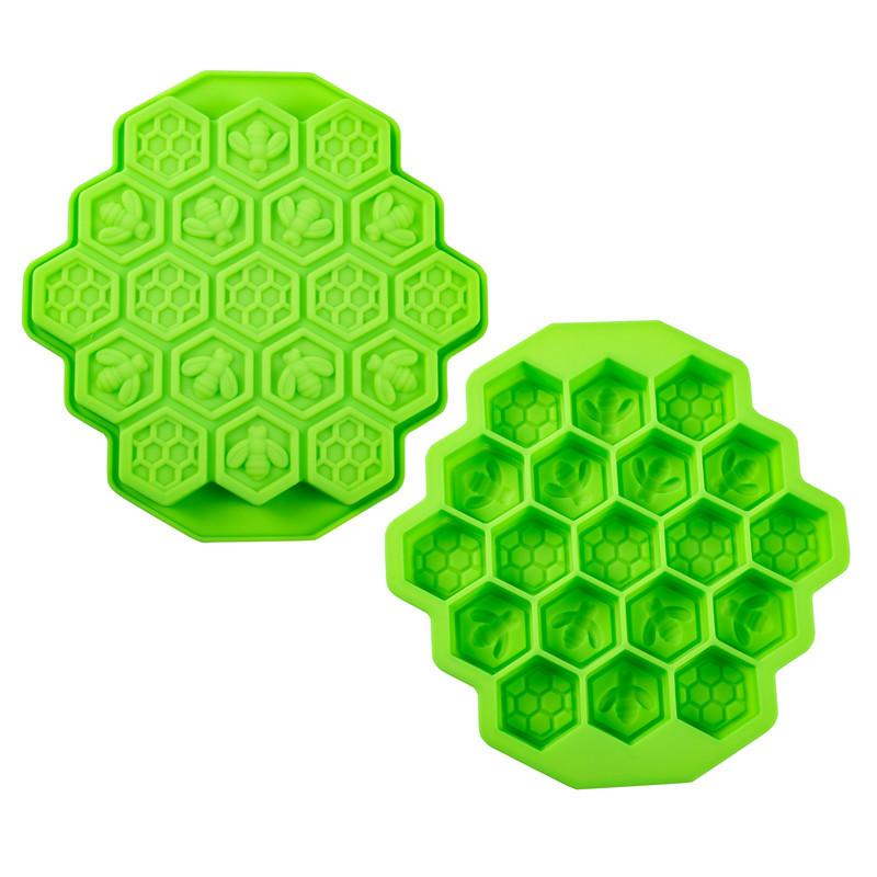 19 Cavities Honeycomb Silicone Mold DIY Little Bee Ice Tray Cake Chocolate Soap Icing Mould Party Cake Gift Decor