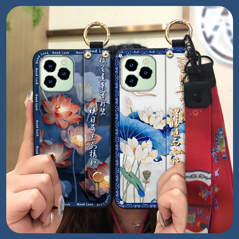 Fashion Elderly lady Phone Case For Oukitel C21 Pro Phone Holder Shockproof Anti-knock Waterproof Wrist Strap Soft case