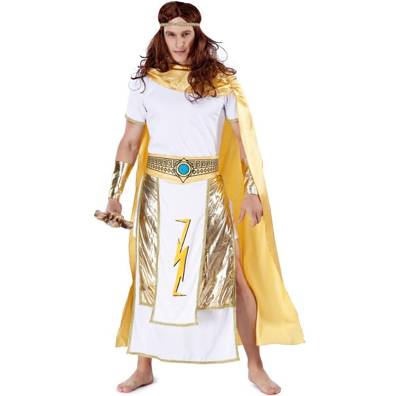 M-XL Couple Ancient King and Cleopatra Costume Men's Sea King, Warrior Stage Costume