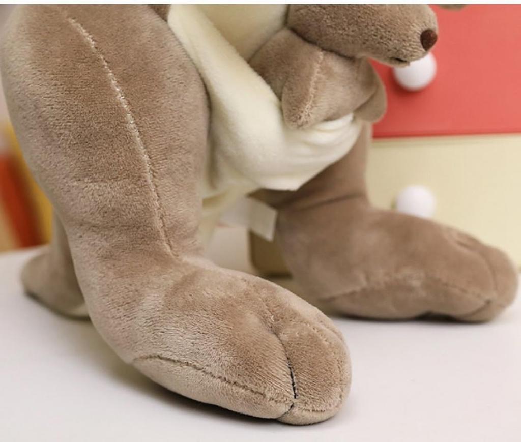 Kangaroo Plush Toy (Gray, 60cm) Parent and Child Kangaroo Animal Celebration Gift