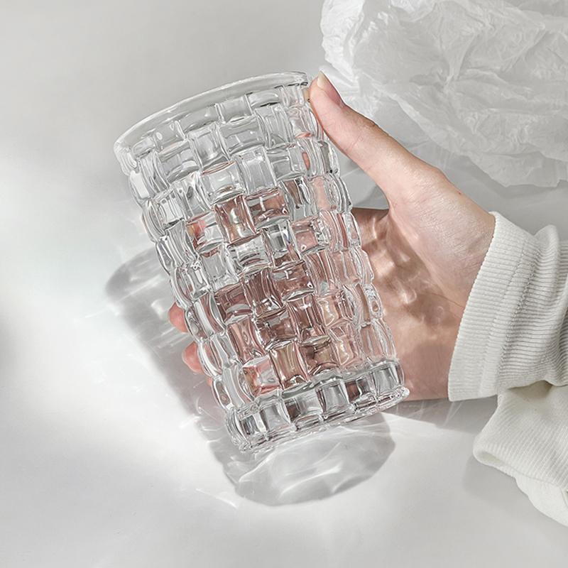 410ml Lemon Water Long Island Iced Tea Mugs Transparent 2pcs Set Diamond Relief Luxury Cocktail Cup European Style Wine Glass