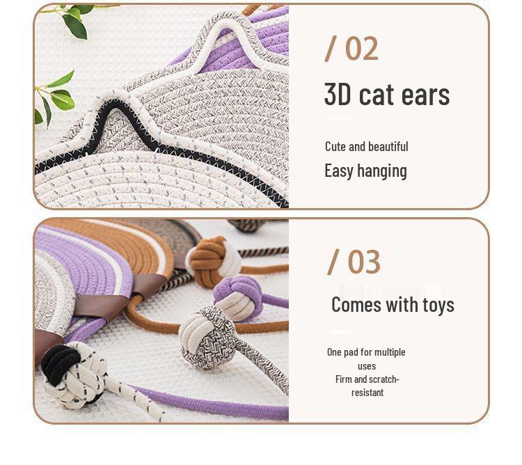 Influencer Cat Paw Woven Cotton Mat: Sleeping Pad & Scratching Post