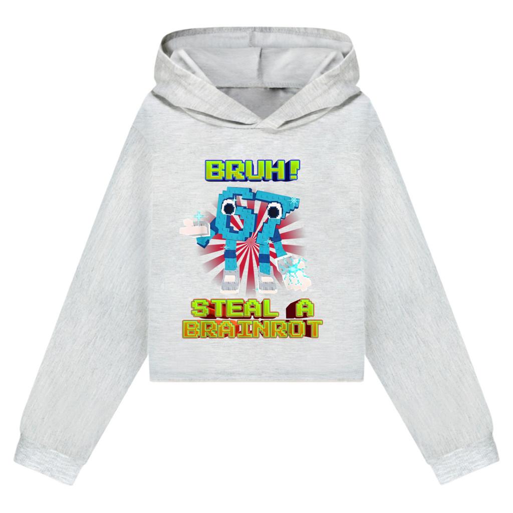 5194 Kids Girls Steal a Brainrot 67 Six Seven Printed Casual Long Sleeves Hoodies Sweatshirt Top
