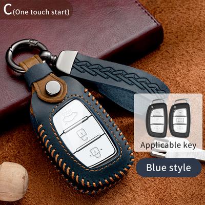 Étui pour clé de voiture en cuir véritable, coque Fob pour HYUNDAI Tucson Creta Ix25 Ix35 I10 I20 Ix20 HB20 Elantra Sonata
