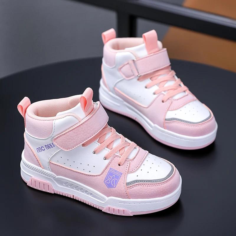 Children Sneaker Boys Shoes Skateboard Kids Casual Shoes Autumn Sports Tennis High Top Sneaker Girls High Top Outdoor Walking