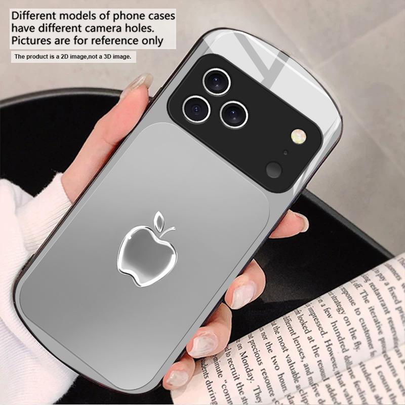 Metallic Gray Texture For iPhone 17 16 15 14 13 Plus 12 Mini 11 Pro Max XR Xs Max X 7 8 6S 22 20 Elliptical Glass Phone Case