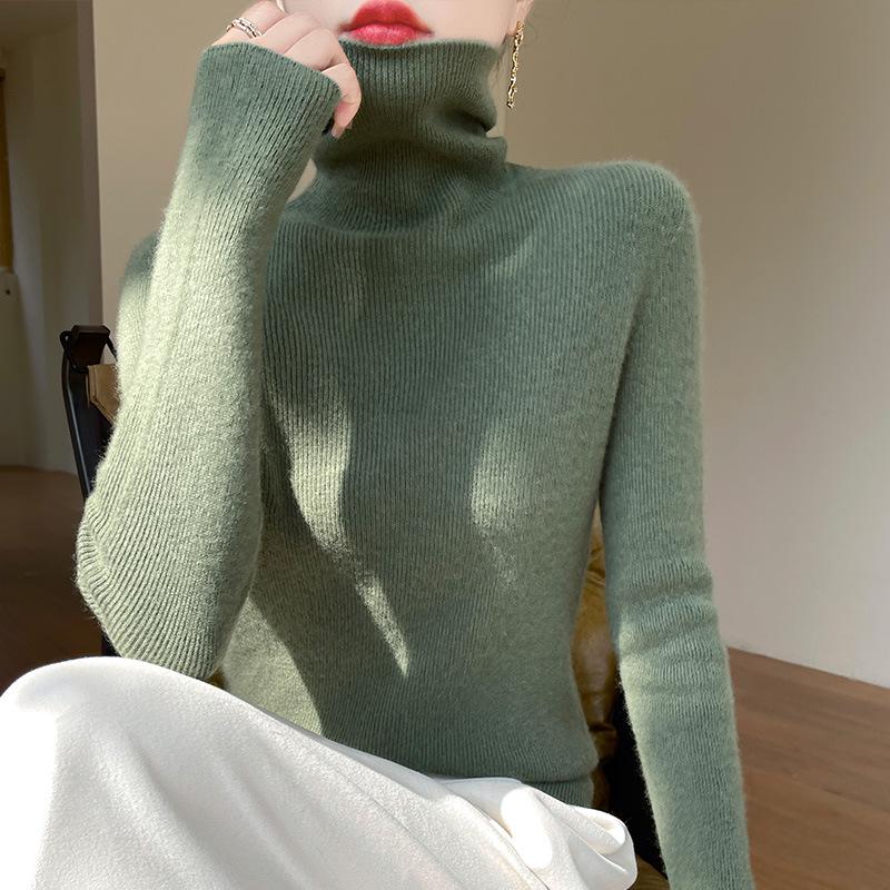 Women's Turtleneck Slim Fit Pullover Knit Sweater, Long Sleeve, Autumn/Winter Collection