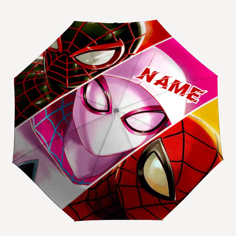 

1PC SpiderMan Custom Name Automatic Open/Close, 8-Rib Durable Frame Compact Travel Umbrella for Men & Women D1222083