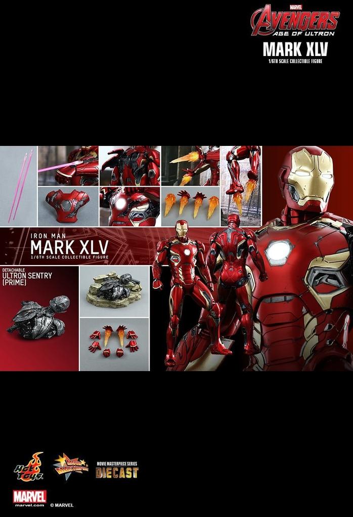 Filmové mistrovské dílo DIECAST of Ultron Iron Man Mark 45 malovaná pohyblivá figurka Avengers/Věk 1/6 litý pod tlakem MMS300-D11