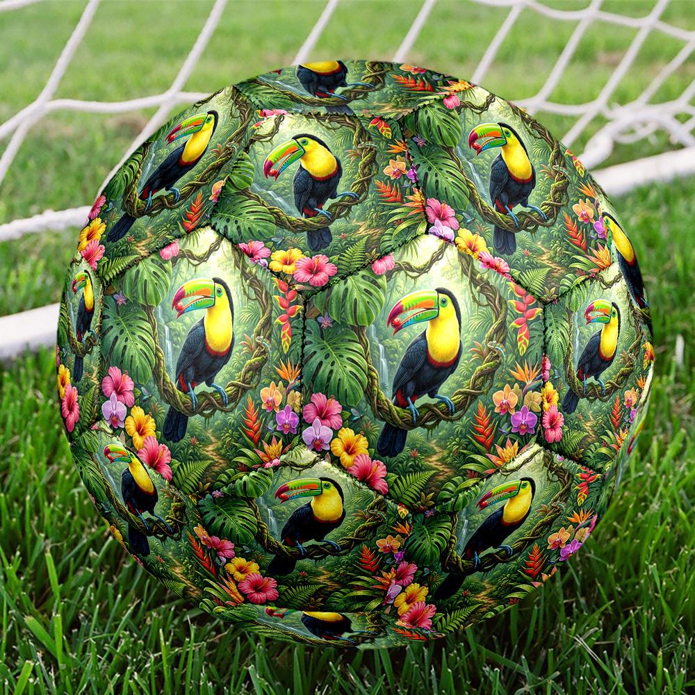 1pc Tropical Toucan Paradise Durable Size 5 Soccer Ball Professional Match Training Football Indoor &Outdoor Sports Ball p60143