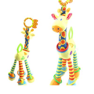 Plüsch Infant Baby Entwicklung Weiche Giraffe Tier Handbells Rasseln Griff Spielzeug Heißer Verkauf Mit Beißring Baby Spielzeug