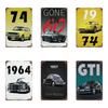 Metal Tin Poster 80s GTI Sports Classic Car Retro Metal Tin Sign Plaque Poster for Bar Club Wall Home Vintage Wall Plate Pendant