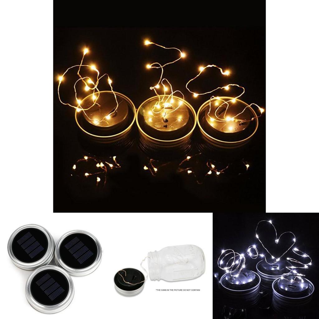 Stylish 10led Solar Mason Jar Light Lids Perfect For Outdoor And Indoor Celebrations