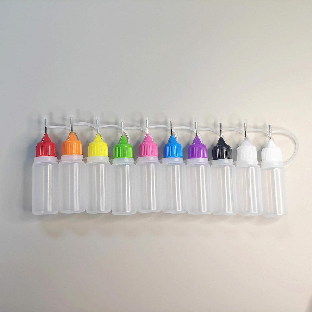 10ml Tragbare Plastikflasche zum Abfüllen von Nagellackentferner, E-Liquid, Tätowierfarbe und Pigmenten