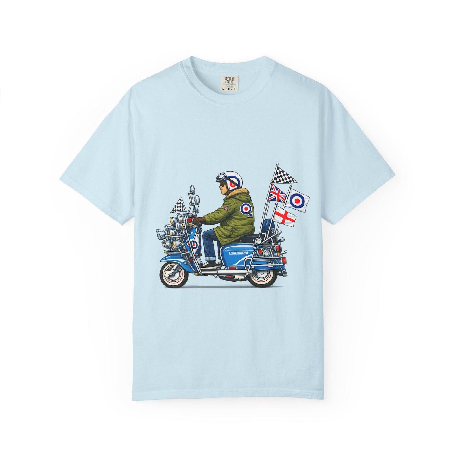 Mod Scooter Rider graphic T shirt | Vintage Mod Lambretta Modskin Design S