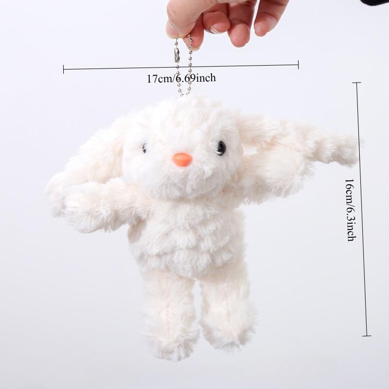 Cute Hanging Ear  Bunny Plush Keychain Long-eared Rabbit Plushie Doll Stuffed Animal Backpack Pendants Women Gift Car Key Chain