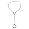 Long Heart-shaped Necklace Adjustable O-ring Clavicle Chain Fashion Cuban Link Necklace  Party Wear
