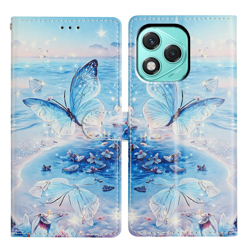 For Honor 400 Lite 5G Case Pattern Printing Wallet Stand Flip Leather Phone Cover with Strap