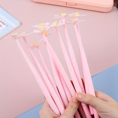 10pcs Creative  Sakura Neutral Pen Small Fresh Cute Flower Pen Student Writing Signature Pen Water Pen