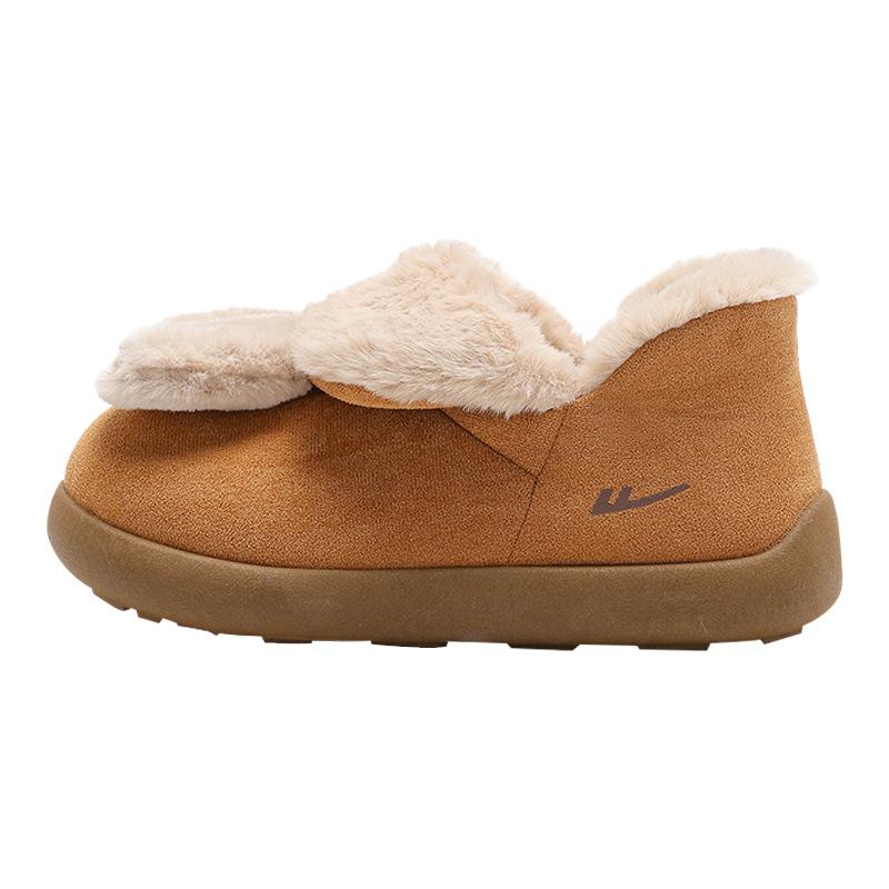 Fleece high-value home cotton shoes are comfortable and cute, warm shoes are trendy, one-pedal lazy shoes 35