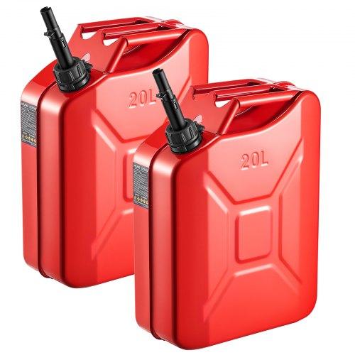VEVOR Metal Fuel Container, 20 L, Fuel Jerry Can with Spout and Comfort Handle, 6 L/min Max Flow Rate