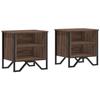 VidaXL Tables de chevet 2pcs chêne marron 40x30x40cm bois d'ingénierie, armoire, armoire latérale, support de téléphone, 848503